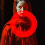 Don't look at the eloquent red circle, surreal, glistening highlights --ar 2:3 -...