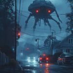 Simon Stålenhag style fantasy concept art, SCI-FI, HDR, immense alien technology...
