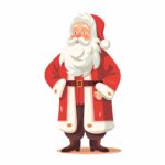 1-2flat vector design vintage style santa full body, white background --v 5.23-4...