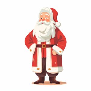 1-2flat vector design vintage style santa full body, white background --v 5.23-4...