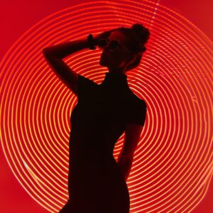 silhouette of a beautiful woman making interesting poses and shapes, clean, mini...
