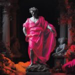 image for clothing where neon details are added to classical art --v 5.2by lover...