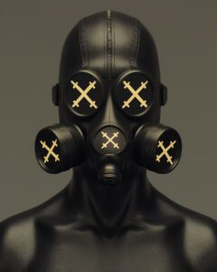 high quality creepy midrange shot hyperminimalism monocolor character, scifi hum...