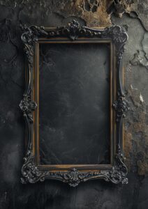 рамка на случай, если хочется оформить арт1 empty vertical frame on a wall mock...