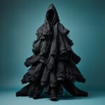 black hoodies folded into a tall Christmas tree shapeby ekateriana Prompt collec...