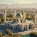 Ultra-realistic and hyper detailed drone shot picture of [Tajikistan city] as sh...