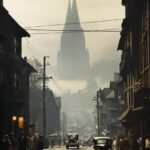 the city street was a thriving street, swiss style, post-war, wimmelbilder, eine...