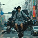 Убойный транспорт будущего ч.1an asian school girl rushing on a street with ridi...