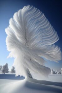 This is a transparent photo. Thick snow, endless snow, with a huge, lonely, beau...