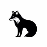 an animal icon,simple,vector,black and white, white background,clear color, shil...