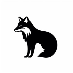 an animal icon,simple,vector,black and white, white background,clear color, shil...