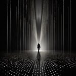 A sketch composed of dots and lines, showing the contrast of light and shade and...