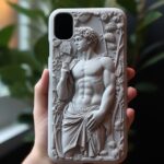 An iphone case with a hyper - realistic relief engraving in classic Roman style ...