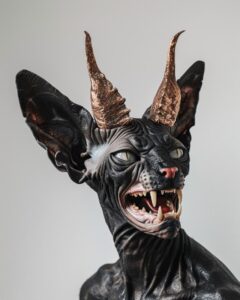 Говорят, что сфинксов приятно гладить, но явно не этих sphynx cat with a man's b...