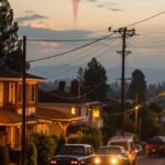 UFO above Cotopaxi with tractor beam lit up, Cotopaxi is in the far distance, vi...