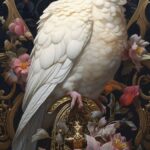 cute little white Budgerigar, Ornate Fantasy Cover --ar 6:13 --v 5.2by kirk wang...