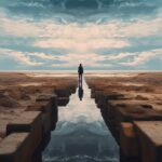 Gorgeous Stunning image of a daunting emptiness, centered composition, highly de...