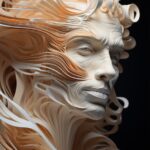 Dillon taylor's wavy line sculpture, photograph by walter knight, in the style o...