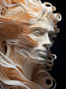 Dillon taylor's wavy line sculpture, photograph by walter knight, in the style o...