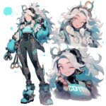 charcater design, original character, new character, female character, white bac...