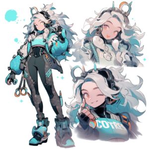 charcater design, original character, new character, female character, white bac...