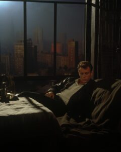 DVD screengrab 1965 psychological horror movie, Manhattan morning, in the style ...