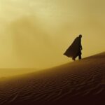 sand dune by denis villeneuve, fremen man walking side profile view, landscapes ...