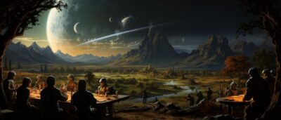 A meeting of the Novel Association of Spacefaring, Snacking, and Alien Antics, r...