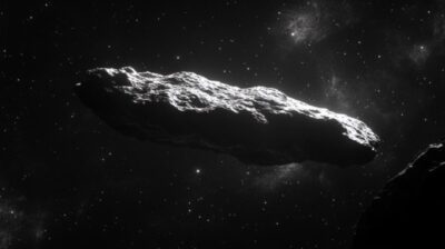 Lonely Asteroid: A single, rugged asteroid floating through the dark expanse of ...