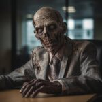 promptzombie depicted as aruthless CEO of a...