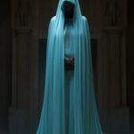 Portrait of Crhristal spectre inside of a egyptian temple, frightening appearanc...