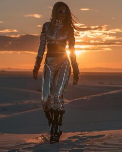 Возвращаемся cinematic, photo, full body shot, woman wearing fashion outfit insp...