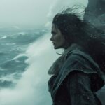 Cinematic still,Film by Christopher Nolan, portrait photography, close-up shot o...