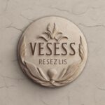 Logo / Print prompts :1. Logo for ceramics company named Vessles, beige stone te...