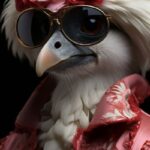 A animal in a modern summerdress, like chanel, gucci, hyper realistic photo, bla...