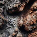 A Turbolent coiling multidimensional chaotic ancient tree made of rock but looks...