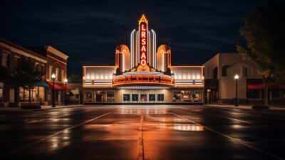 Movie Theater in Lebanon, Missouri in United state Realistic photography, beauti...
