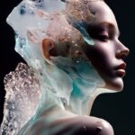 Cross section of beautiful human body with Clear Mineral and opal Clear Mineral ...