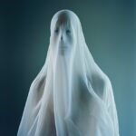 A portrait of a sheet ghost, kodak medium format film photography by rankin, mam...