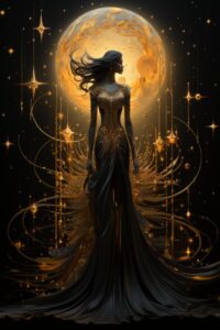 Tarot by Erte, supreme king lord, highly stylized and embellished, translucent p...