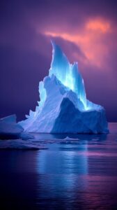 Luminescent iceberg, amazing natureby community...