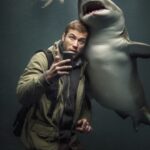 Shark and sharpei hybrid, strange, weird, curious, award winning photo, studio l...