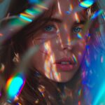 ribbons, ribbon, ribbons, a beautiful girl, relaxed, photograph, heterochromia, ...