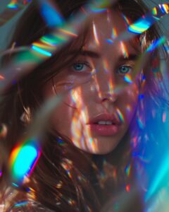 ribbons, ribbon, ribbons, a beautiful girl, relaxed, photograph, heterochromia, ...