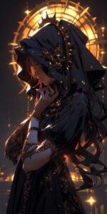 the mythirae, by william burnel, 1862, in the style of dark yellow and black, my...