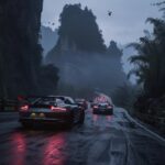 Локация: Wulingyuan (Китай, город Zhangjiajie)A convoy of Porsche 911 GT3 RS in ...