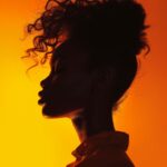 magazine cover, portrait picture , a woman with a hair like the surface of the s...