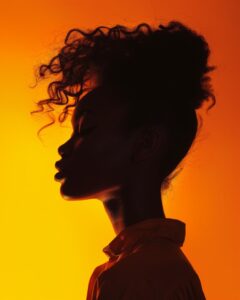 magazine cover, portrait picture , a woman with a hair like the surface of the s...