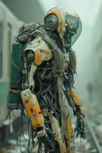 Детализация full picture . decadent humanoid robots covered in muscles and veins...