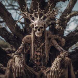 1. Photo realistic, hyper realistic. Necromancer Voodoo shaman heavily inspired ...
